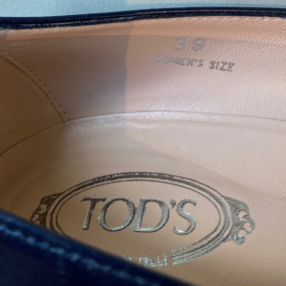 Todds dark blue-black high heel shoe with tri-color tassel. Size 39 EU - Picture 5 of 6